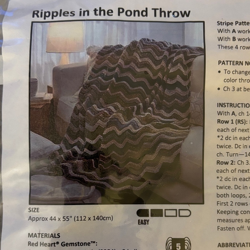 Herrschners Ripple Throw Crochet Kit